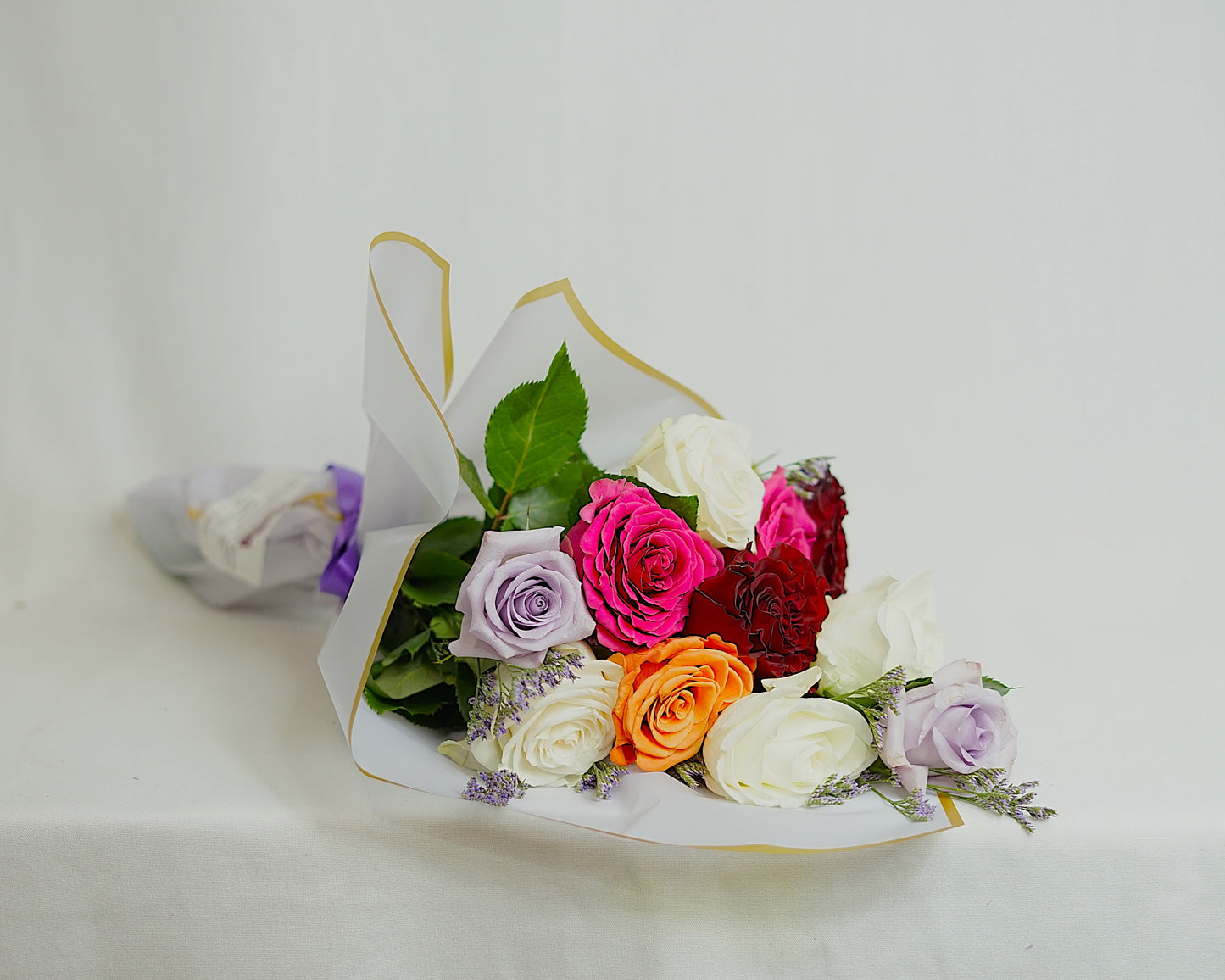 Colorful Dozen Roses Bouquet