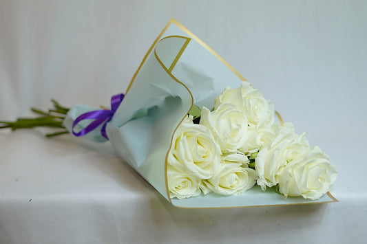 Dozen White Roses Bouquet